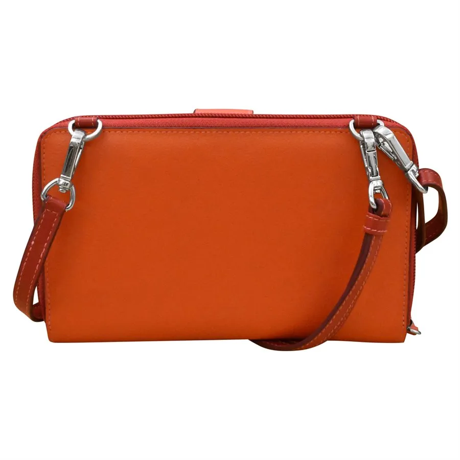 ILI 6345 AUTUMN MULTI PHONE WALLET CROSSBODY INTERNATIONAL LEATHER INDUSTRIES