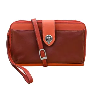 ILI 6345 AUTUMN MULTI PHONE WALLET CROSSBODY INTERNATIONAL LEATHER INDUSTRIES