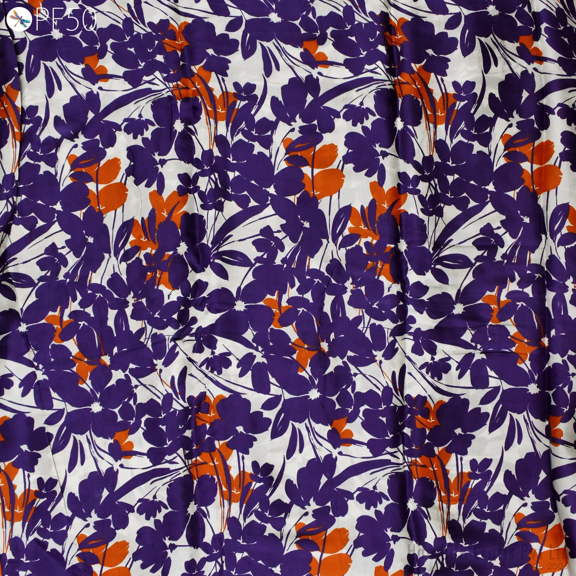 Indian Modal Fabric by the Yard Flowy Soft Printed Summer Dresses Fabric Shirt Comfortable Clothing Wedding Costumes Drapery Sewing Crafting