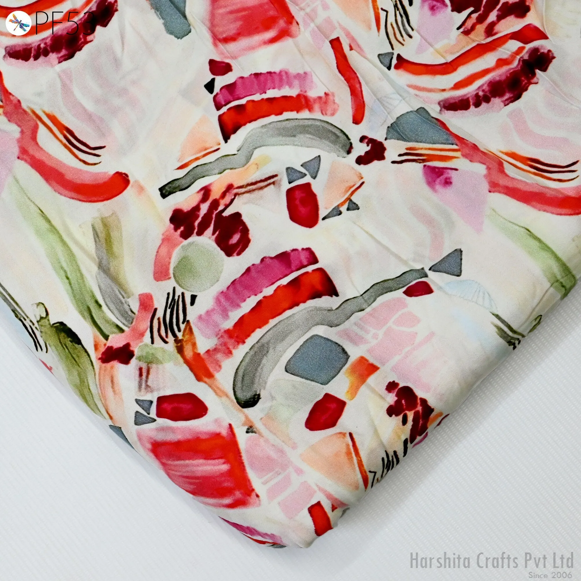 Indian Modal Satin Fabric by the Yard Flowy Soft Printed Summer Dresses Fabric Shirt Comfortable Clothing Costumes Drapery Sewing Crafting