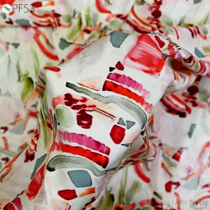 Indian Modal Satin Fabric by the Yard Flowy Soft Printed Summer Dresses Fabric Shirt Comfortable Clothing Costumes Drapery Sewing Crafting