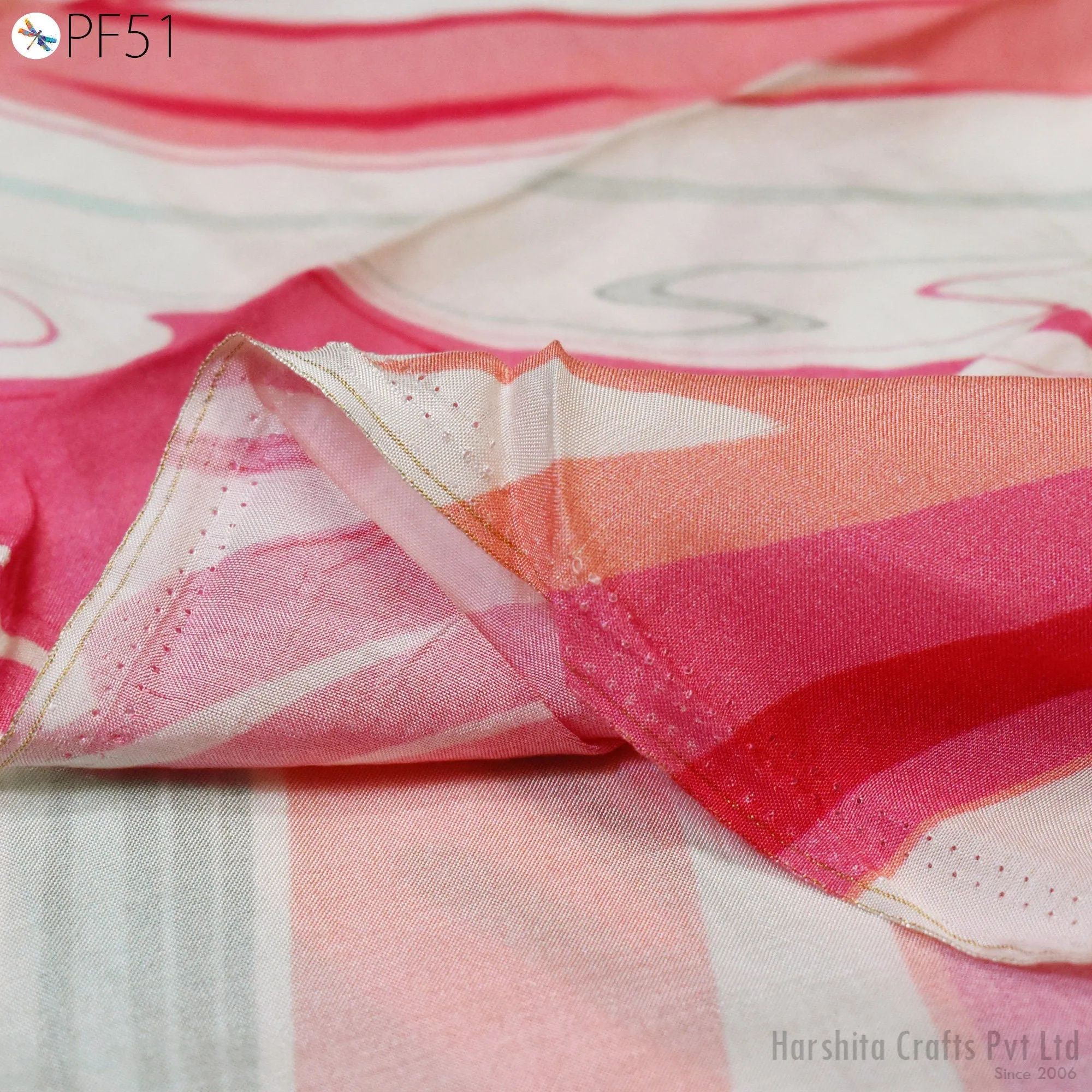 Indian Printed Fabric by the Yard Flowy Soft Modal Summer Dresses Fabric Shirt Comfortable Clothing Wedding Costumes Drapery Sewing Crafting