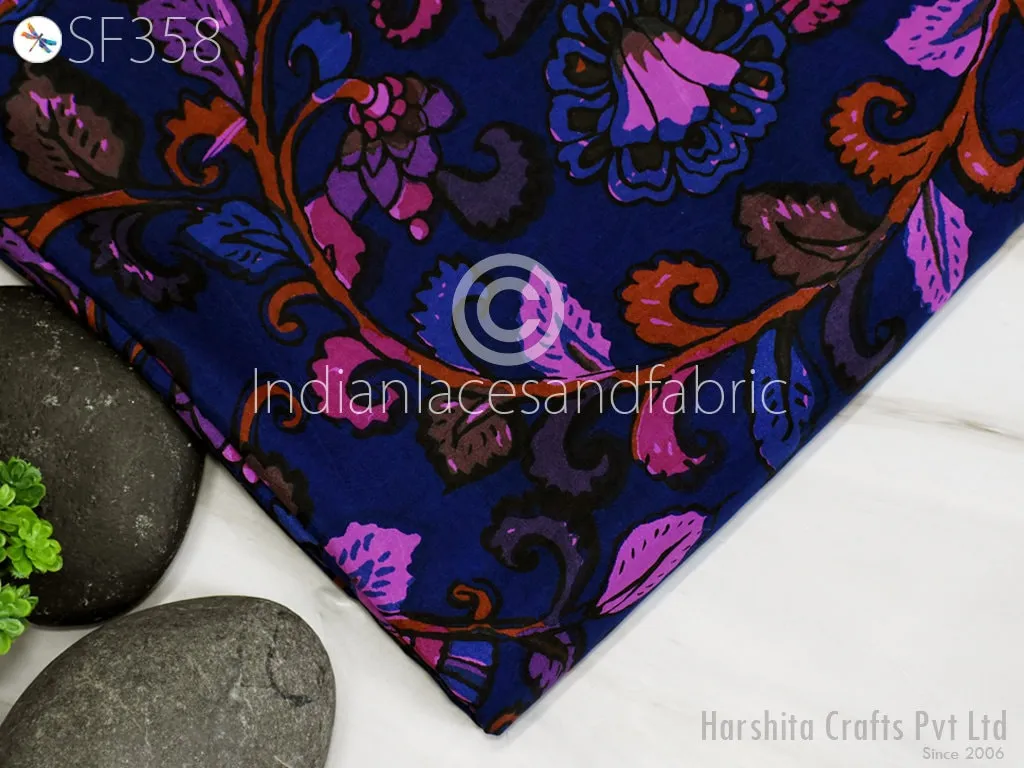 Indian Soft Pure Habotai Silk Fabric by the yard Silk Printed Wedding Dresses Bridesmaid Party Costumes Crafting Sewing Saree Dupatta Scarf