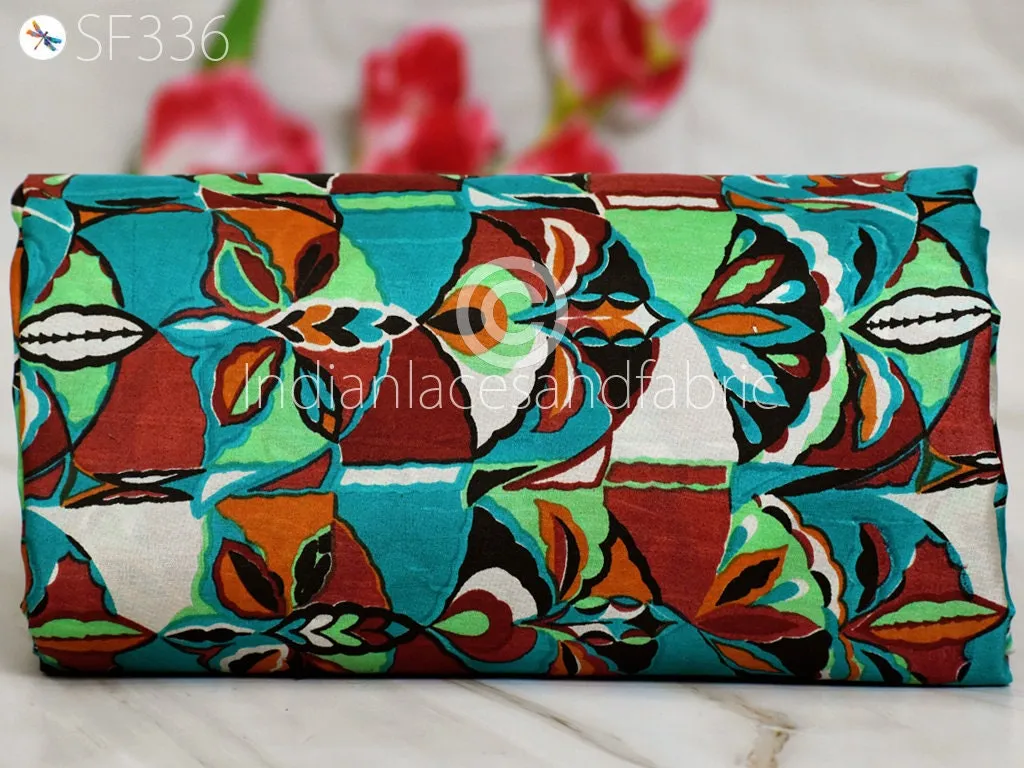 Indian Soft Pure Printed Silk Fabric by the yard Habotai Silk Wedding Dresses Bridesmaid Party Costumes Crafting Sewing Saree Dupatta Scarf