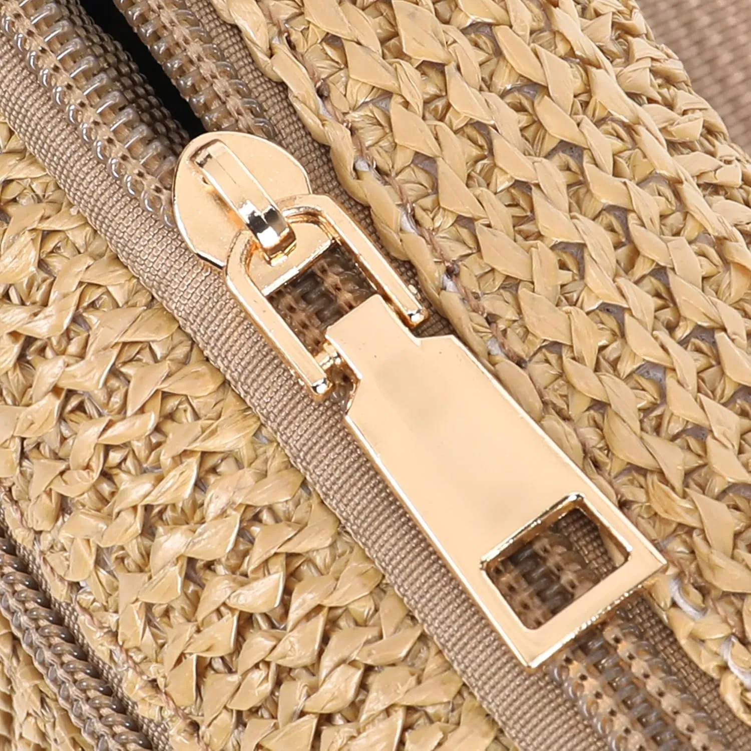 INICAT Straw Clutch Wristlet Purse for Women 2025, RFID Wallet, Straw Beach Bag with Zipper & Card Slots,Wristlet Wallet