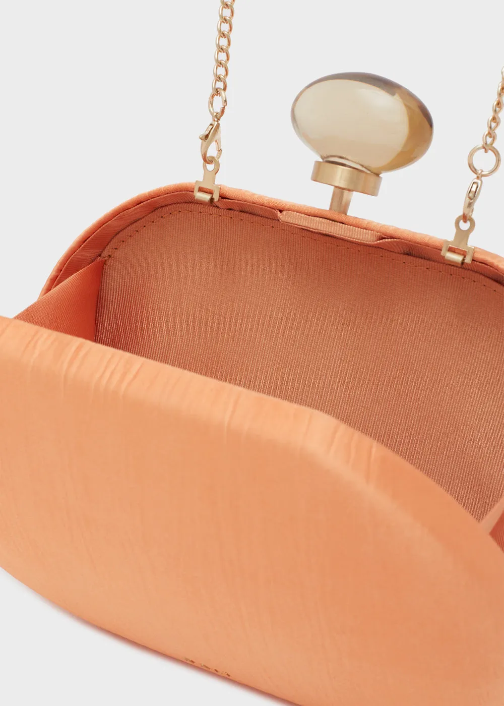 IOLE CLUTCH W/ WRINKLED FABRIC