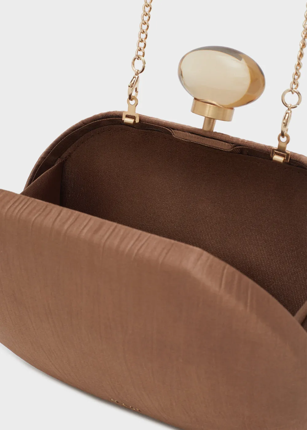 IOLE CLUTCH W/ WRINKLED FABRIC