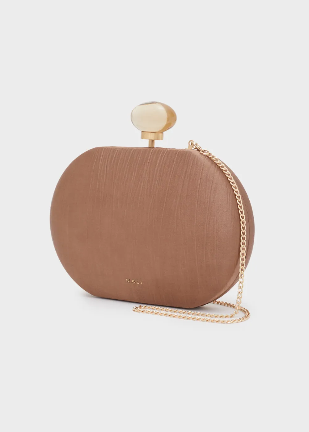IOLE CLUTCH W/ WRINKLED FABRIC