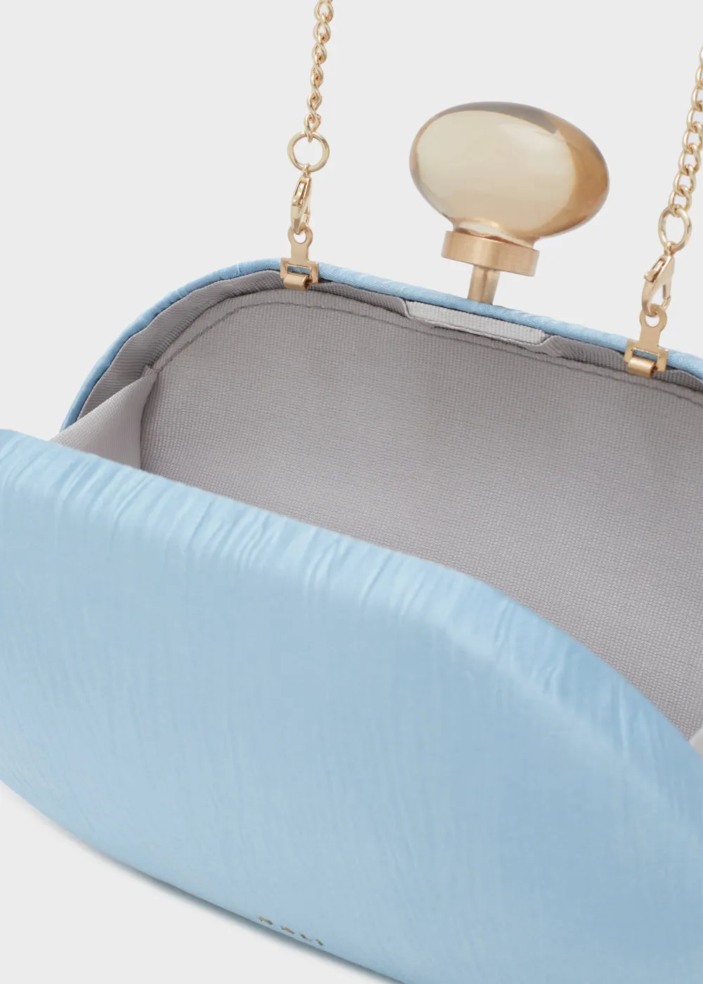 IOLE CLUTCH W/ WRINKLED FABRIC