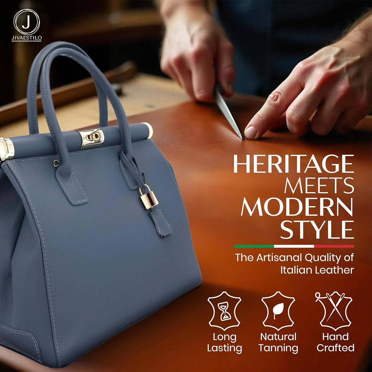 Italian Leather Handbags for Women - Spacious Interior, Durable Hardware, Crossbody Strap, Handmade
