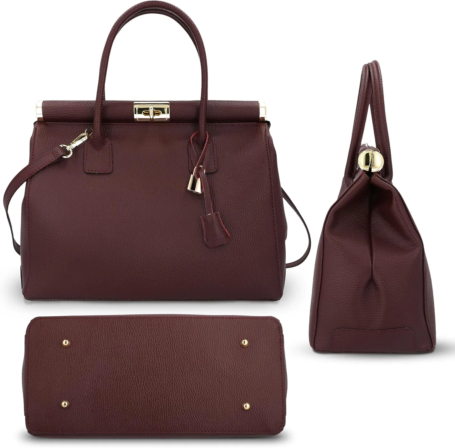 Italian Leather Handbags for Women - Spacious Interior, Durable Hardware, Crossbody Strap, Handmade