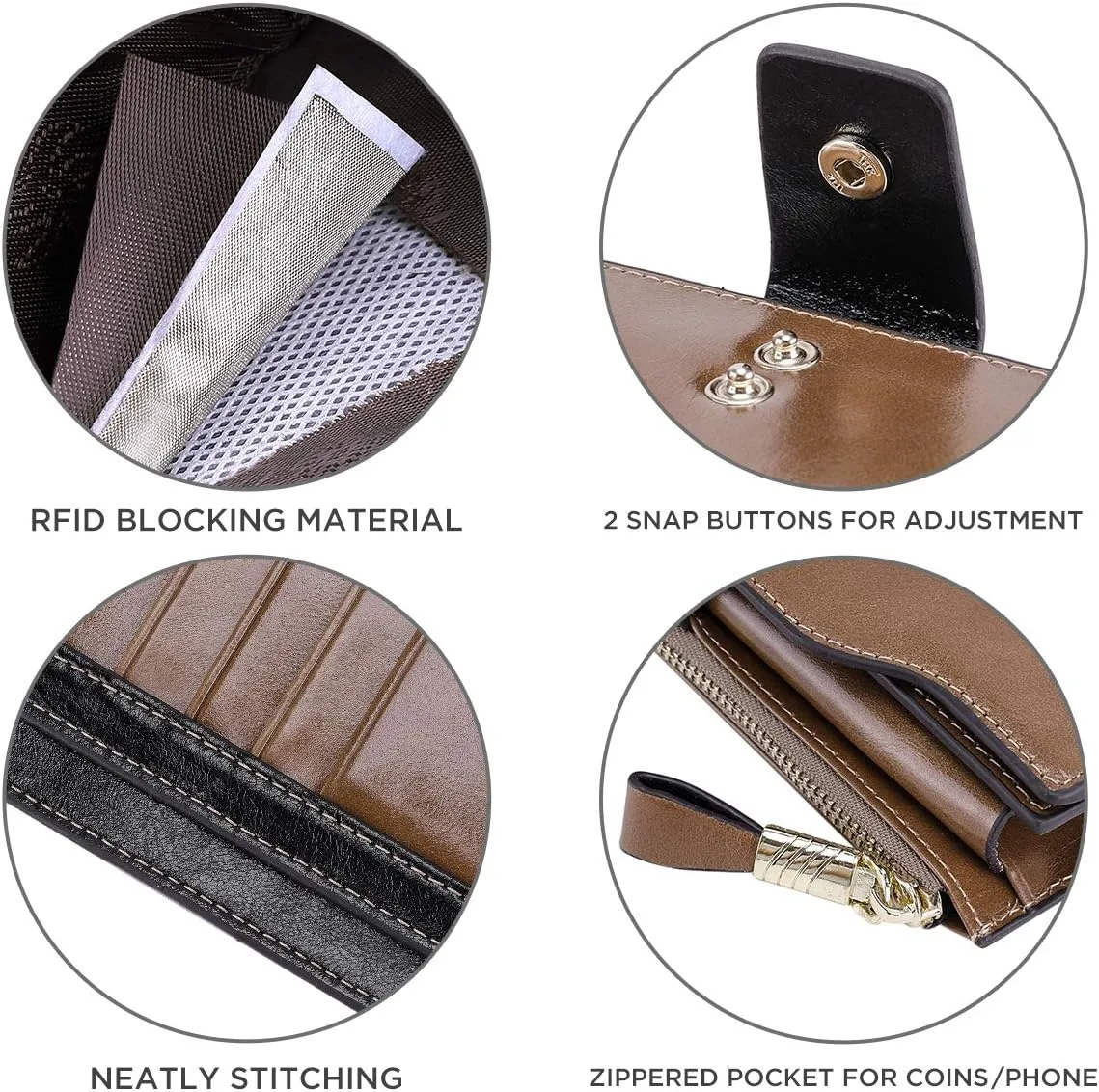 Itslife Women's RFID Blocking Large Capacity Luxury Wax Genuine Leather Clutch Wallet Ladies Card holder
