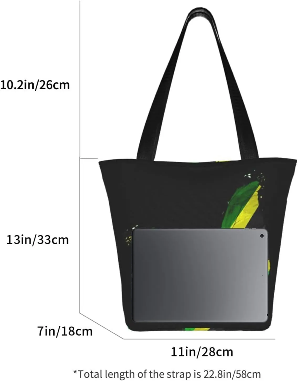 Jamaican Flag Butterfly Women's Tote Bag Lightweight Shoulder Bag Shopping Handbag Large Capacity Handbag With Zipper