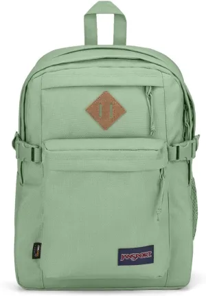 JanSport Main Campus FX Backpack - Travel or Work Bag w 15-Inch Laptop Pack with Leather Trim, Loden Frost