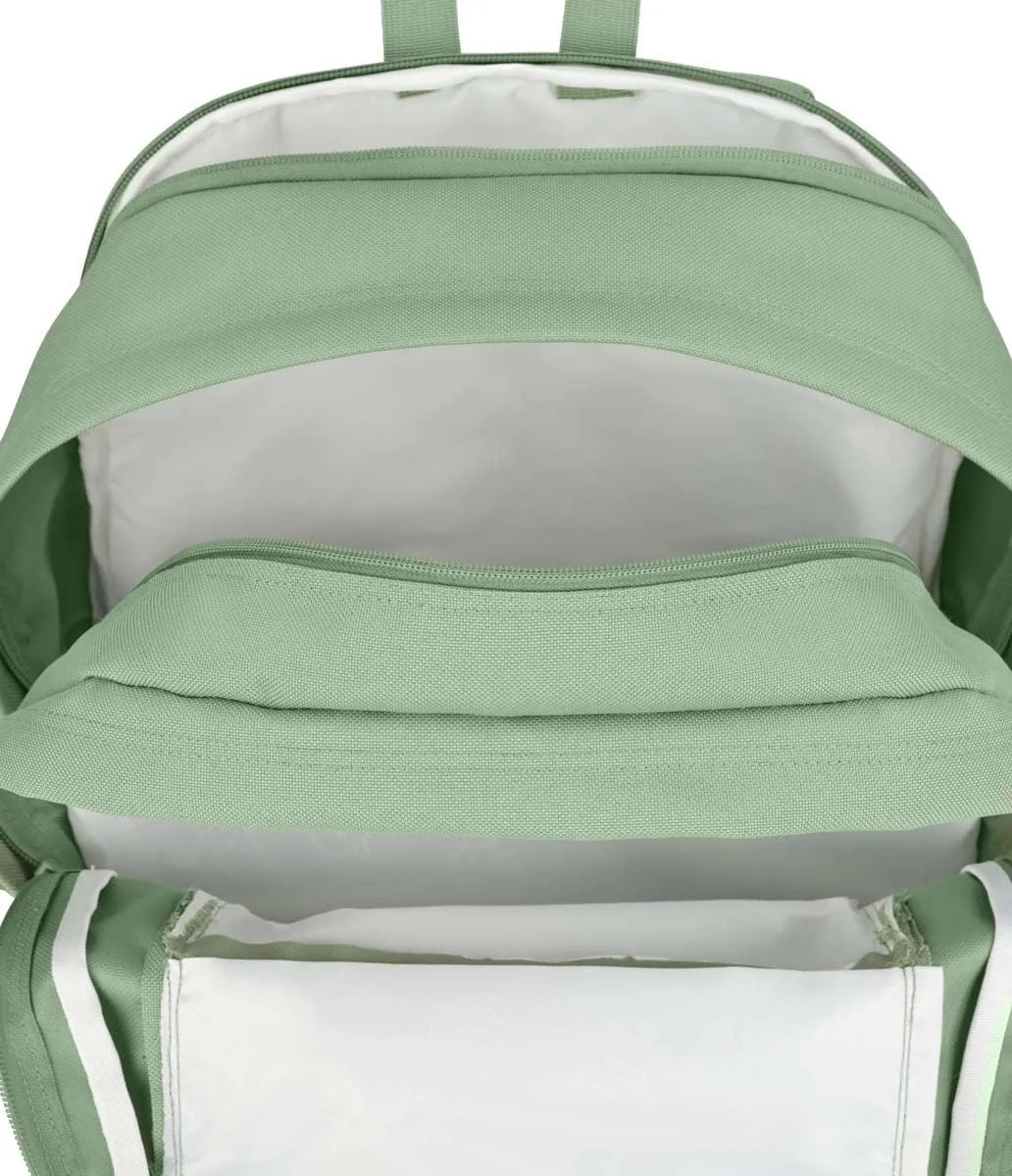 JanSport Main Campus FX Backpack - Travel or Work Bag w 15-Inch Laptop Pack with Leather Trim, Loden Frost