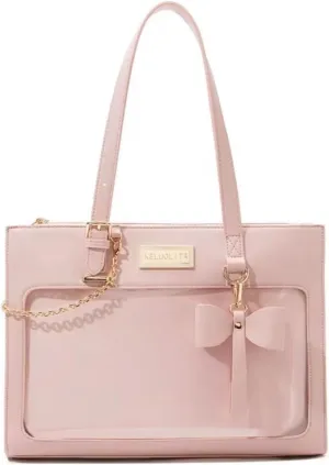 Japanese Style Sweet Bow Lolita Handbags PU Leather Display Messenger Shoulder Bag Women's Fashion Top-handle Bag