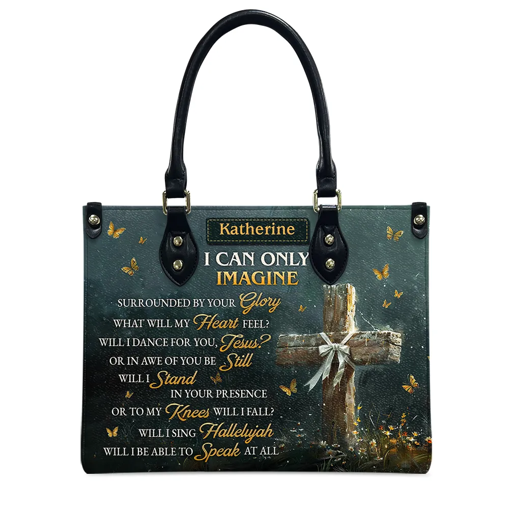 Jesus Cross I Can Only Imagine Leather Bag
