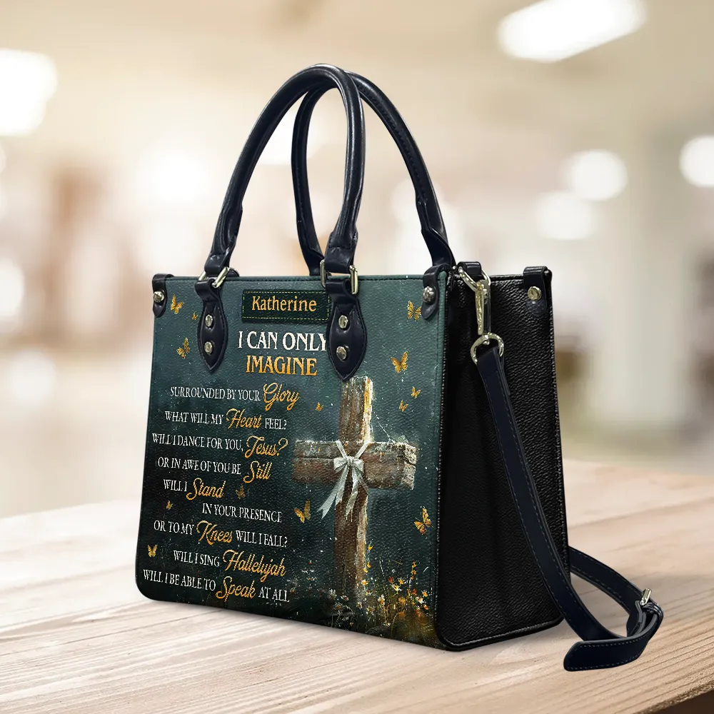 Jesus Cross I Can Only Imagine Leather Bag