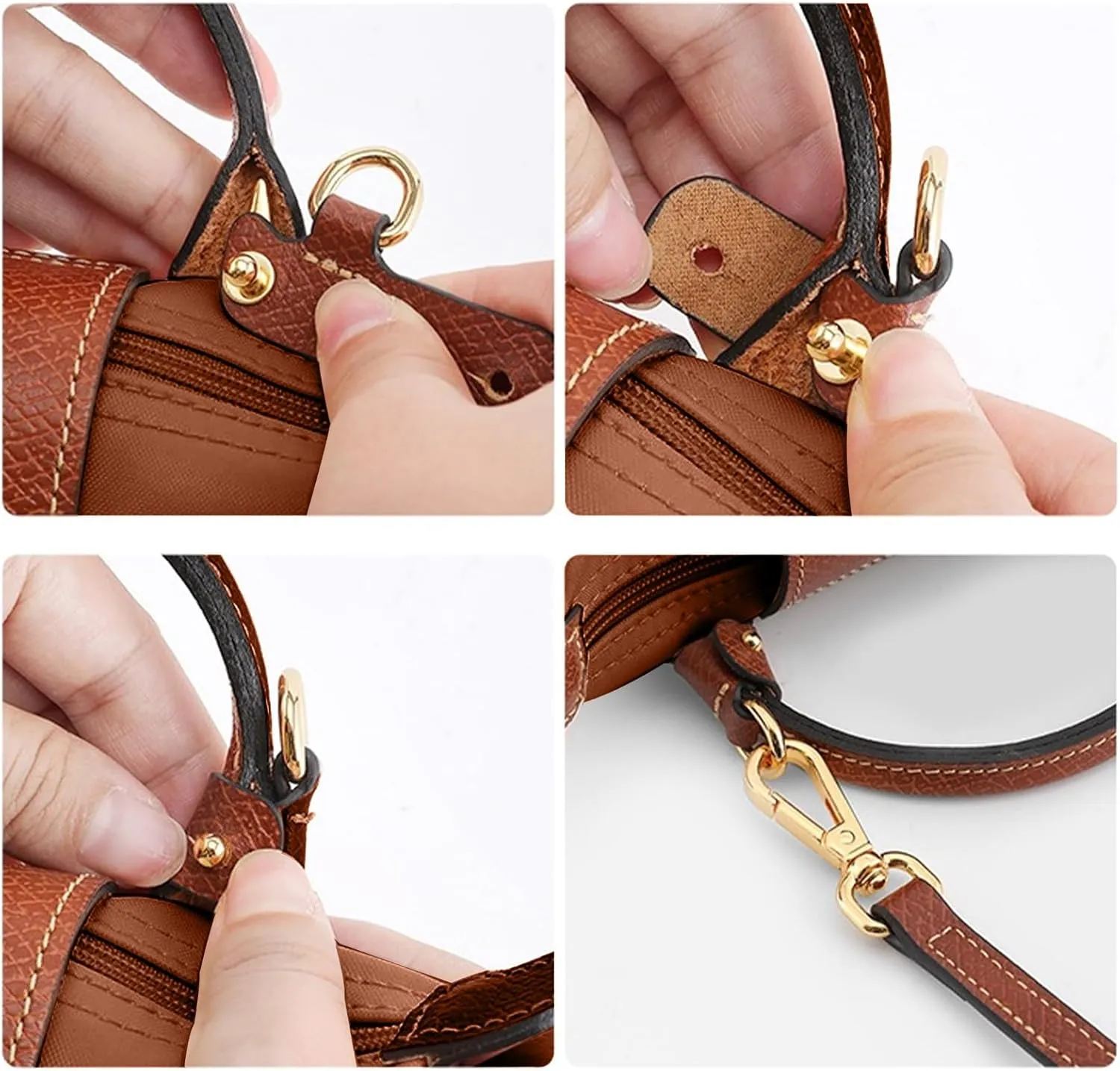Jiesinlov Leather Bag Shoulder Strap Replacement Crossbody Adjustable Conversion Kit Fit for Mini Pouch