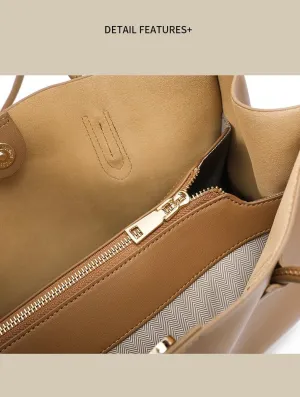 JIUFENG Genuine Leather Tote Bag for Women, Womens Casual Shoulder Bag Clutch Handbag for Shopping Work Travel