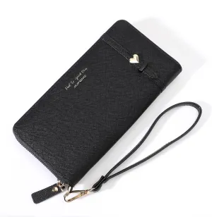 JIUFENG Women Long RFID Blocking Wallet Large Capacity Zipper Wristlet Purse Card Holder Cellphone Bag Fashion Clutches