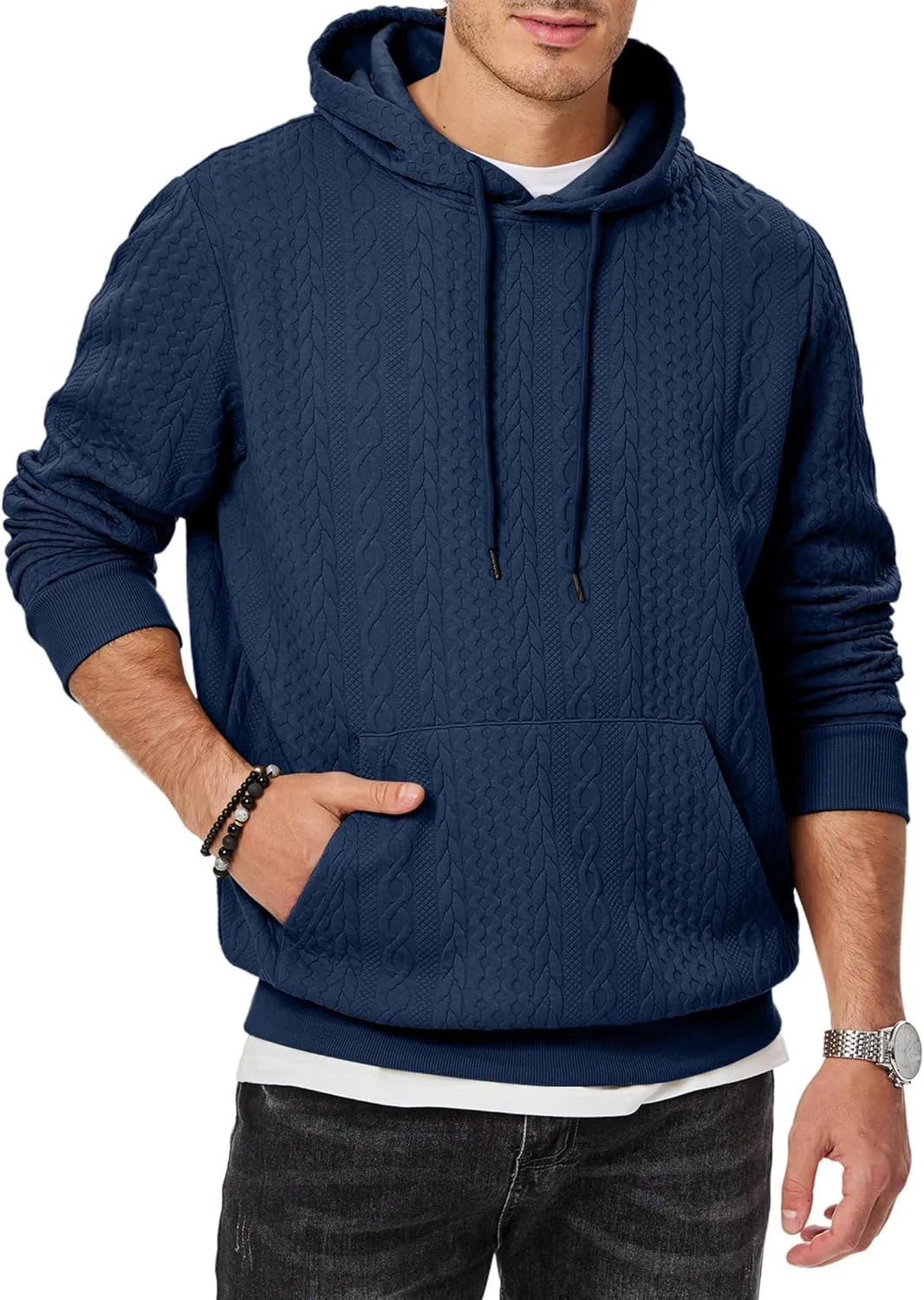 JMIERR Mens Hoodie Pullover 2024 Sweatshirts Graphic Hoodie Long Sleeve Drawstring Fashion Hooded Shirt with Pocket