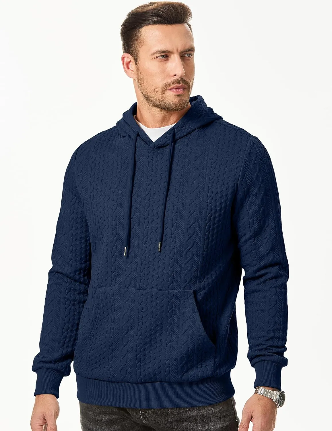 JMIERR Mens Hoodie Pullover 2024 Sweatshirts Graphic Hoodie Long Sleeve Drawstring Fashion Hooded Shirt with Pocket