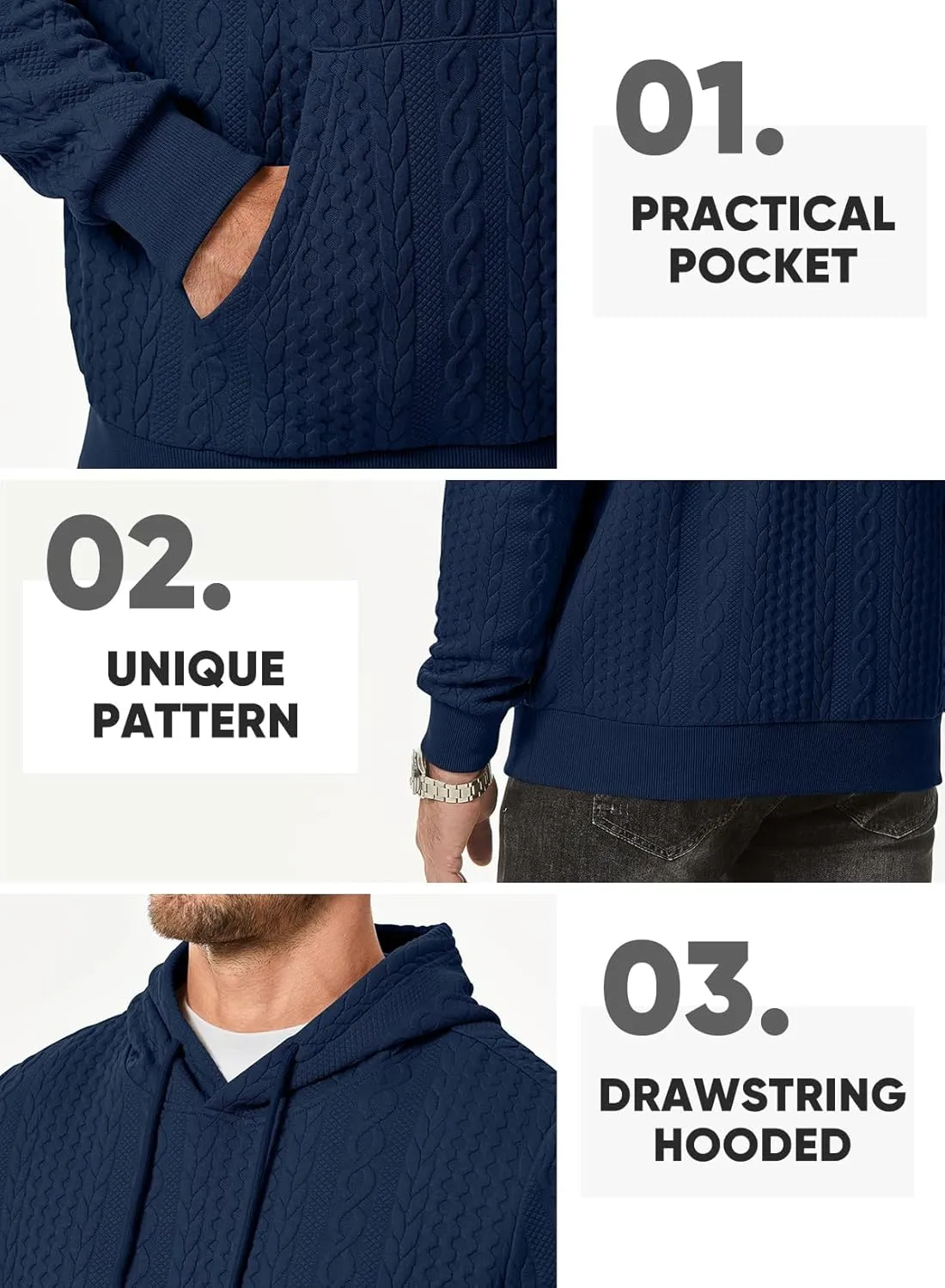 JMIERR Mens Hoodie Pullover 2024 Sweatshirts Graphic Hoodie Long Sleeve Drawstring Fashion Hooded Shirt with Pocket