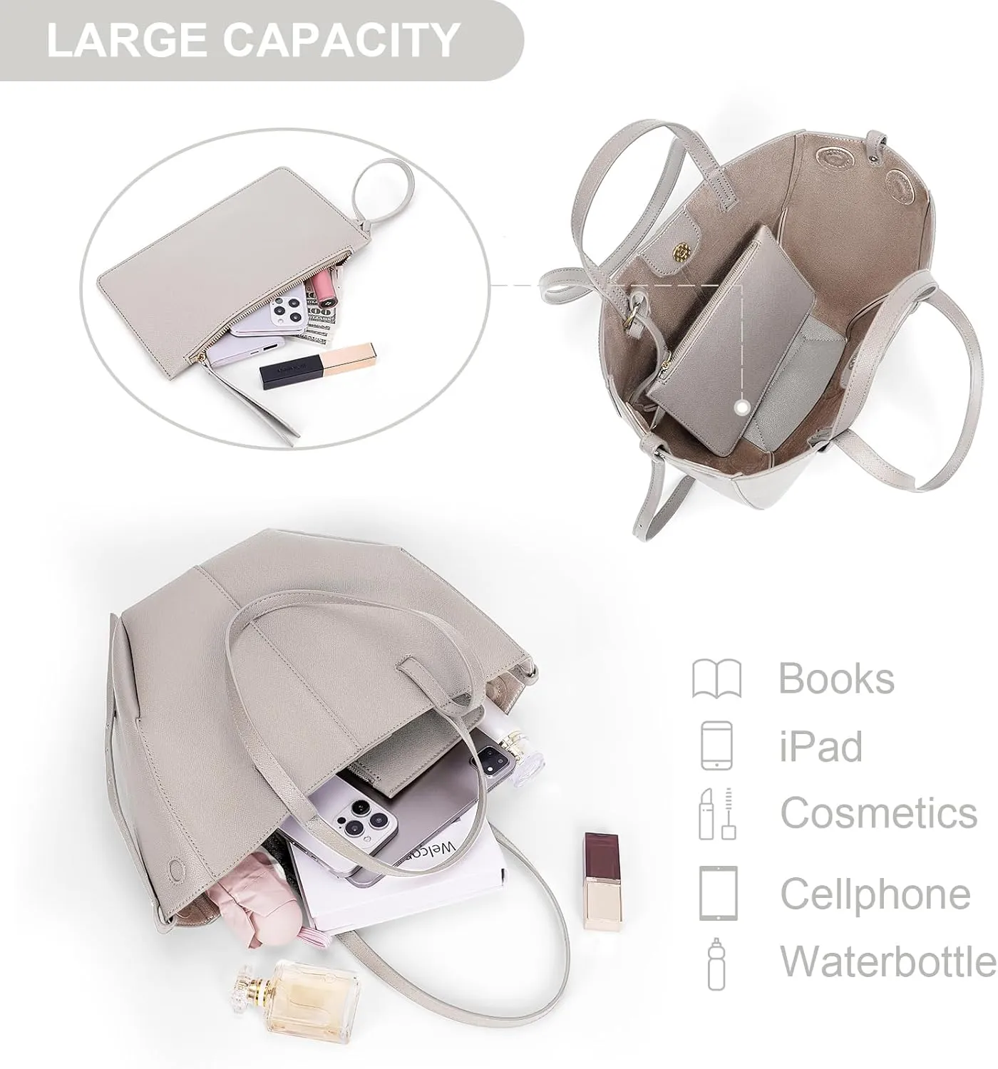 Juoxeepy Work Bag Faux Leather Tote Bag for Women Trendy Handbag Purse Fall Shoulder Bag with Magnetic Closure