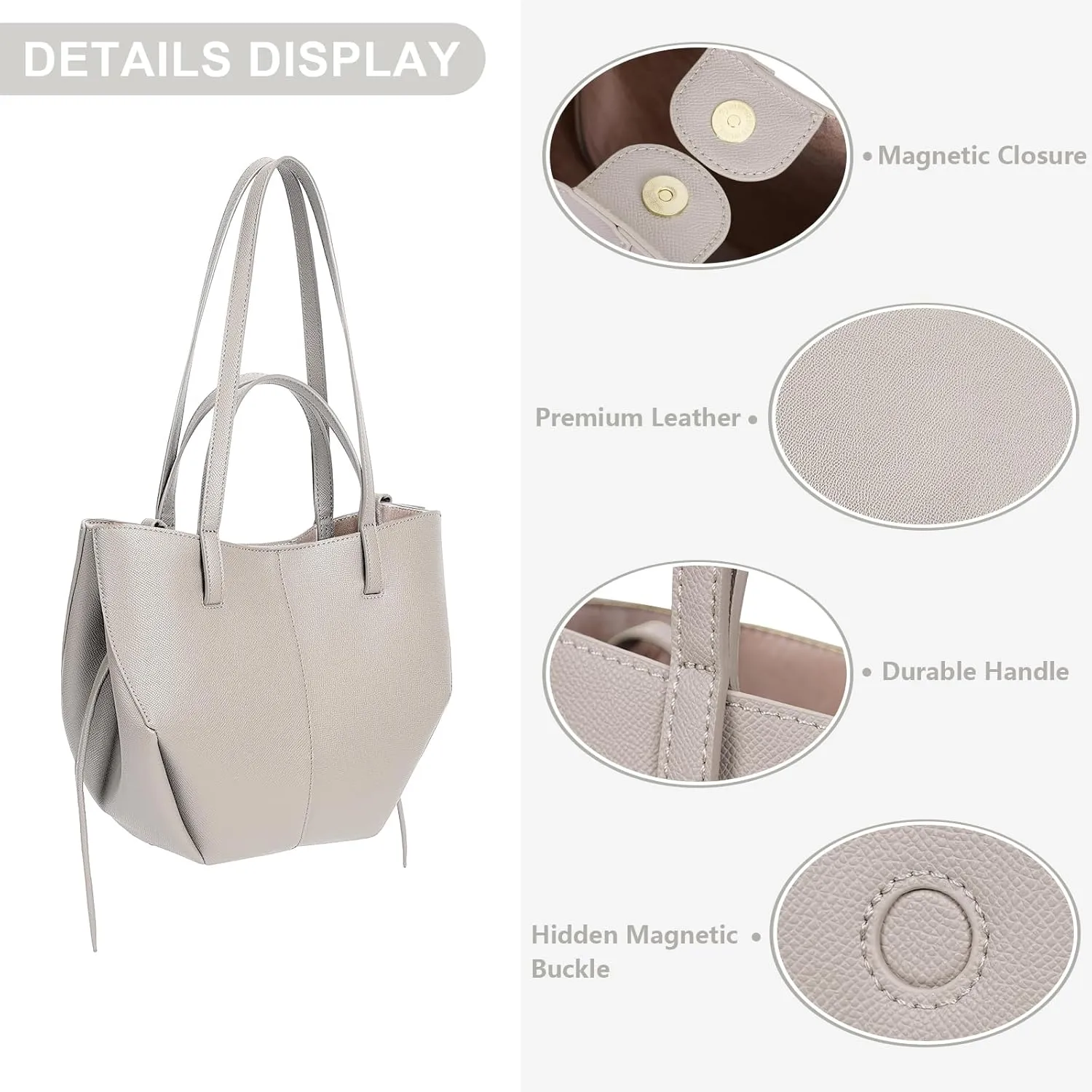 Juoxeepy Work Bag Faux Leather Tote Bag for Women Trendy Handbag Purse Fall Shoulder Bag with Magnetic Closure