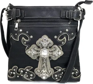 Justin West Cowgirl Western Cross Floral Embroidered Concealed Carry Purse
