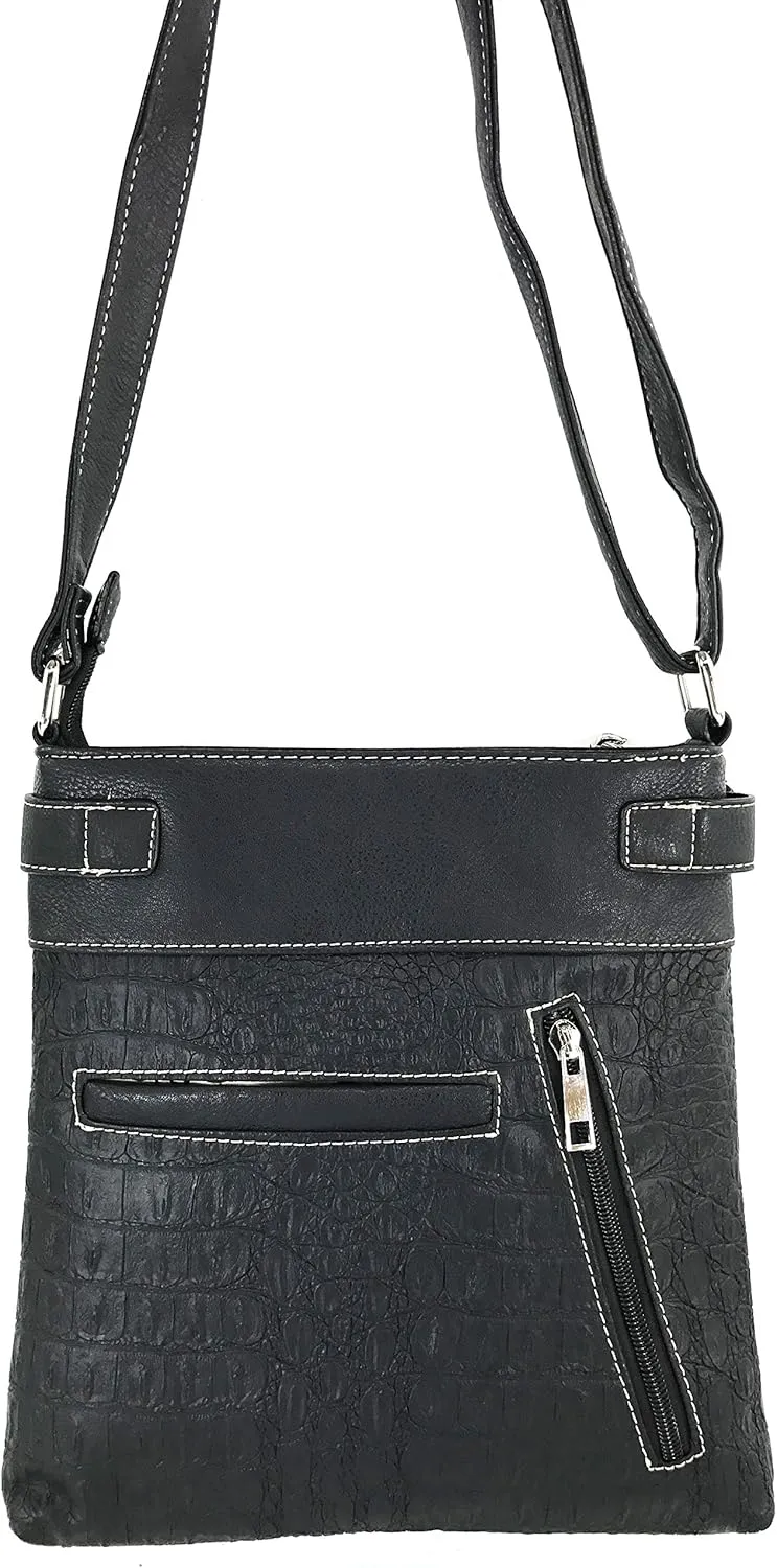 Justin West Cowgirl Western Cross Floral Embroidered Concealed Carry Purse