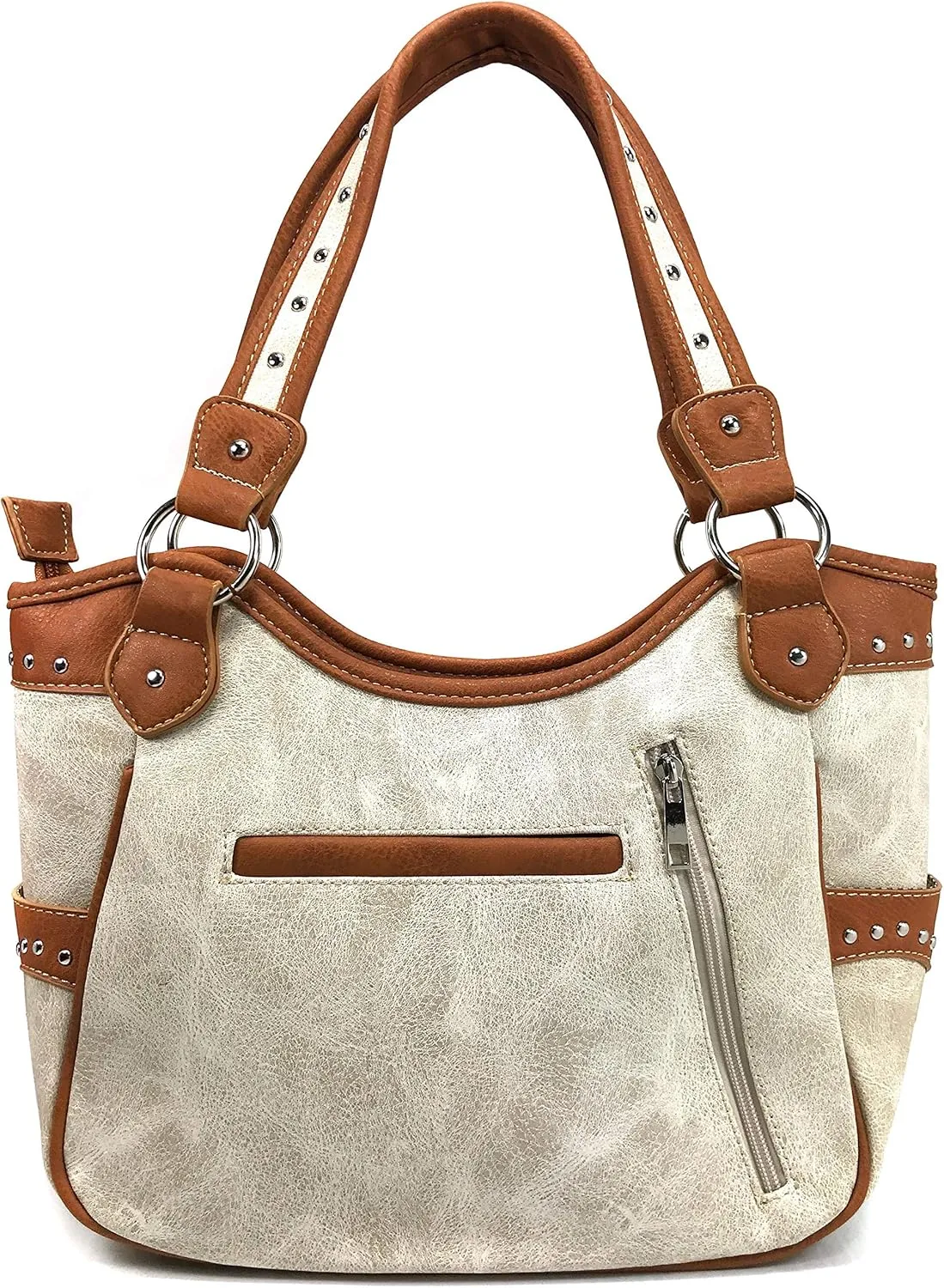 Justin West Floral Studs Laser Cut Western Rhinestone Cross Handbag Purse Conceal Carry