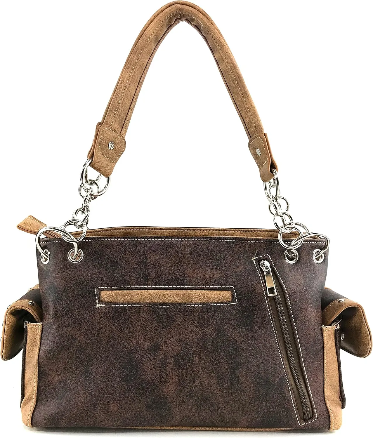 Justin West Spring Floral Buckle Moccasin Native Tribal Concealed Carry Handbag Purse