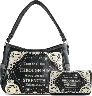Justin West Through Him Who Gives Me Strength Philippians 4:13 Bible Verse Purse