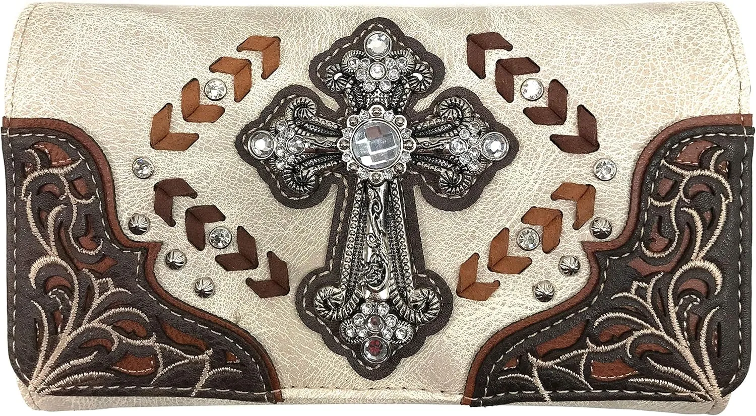 Justin West Trendy Western Cross Rhinestone Conceal Carry Women Backpack Purse