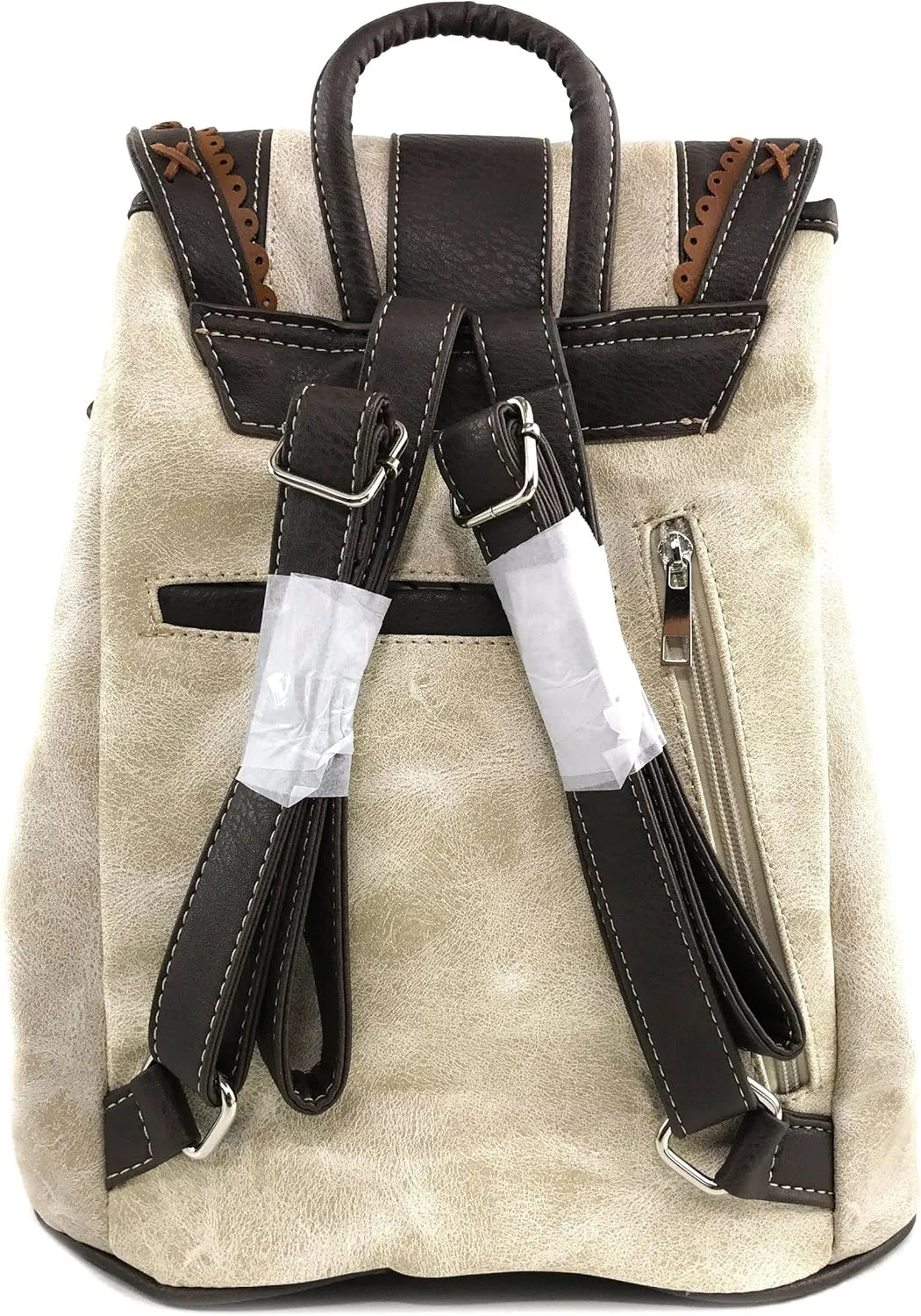 Justin West Trendy Western Rhinestone Leather Conceal Carry Top Handle Backpack Purse