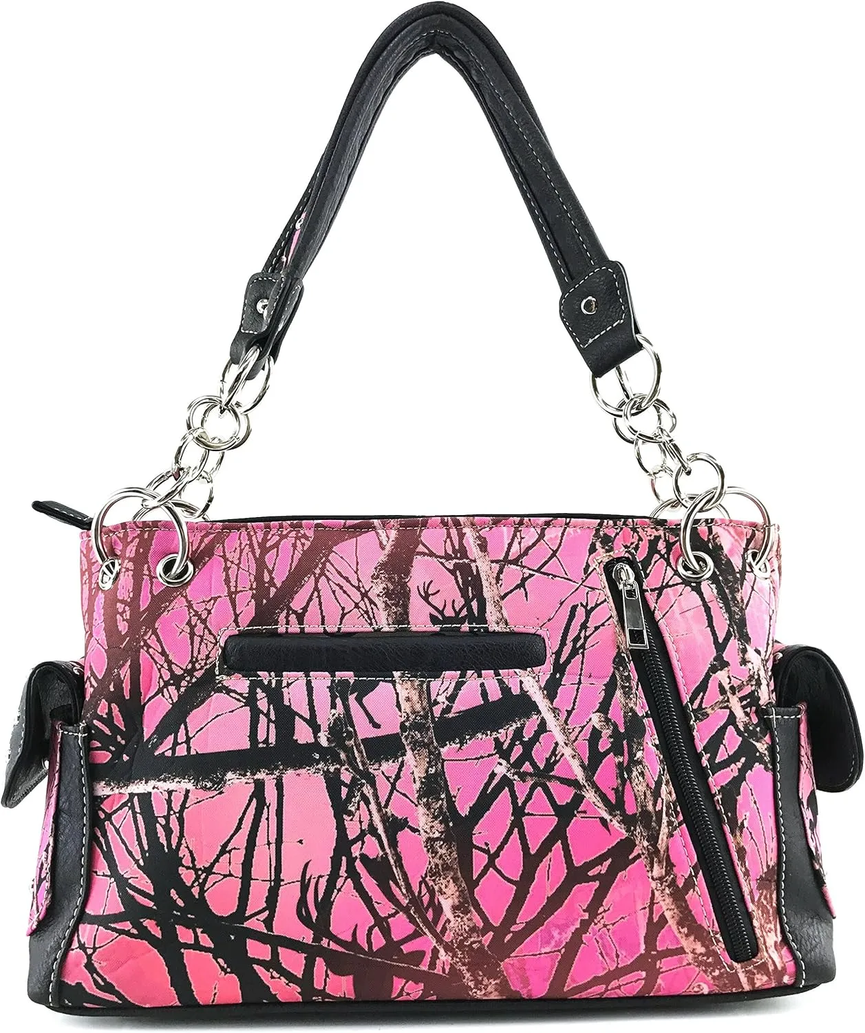 Justin West Western Brown Purse Floral Buckle Concealed Carry Handbag
