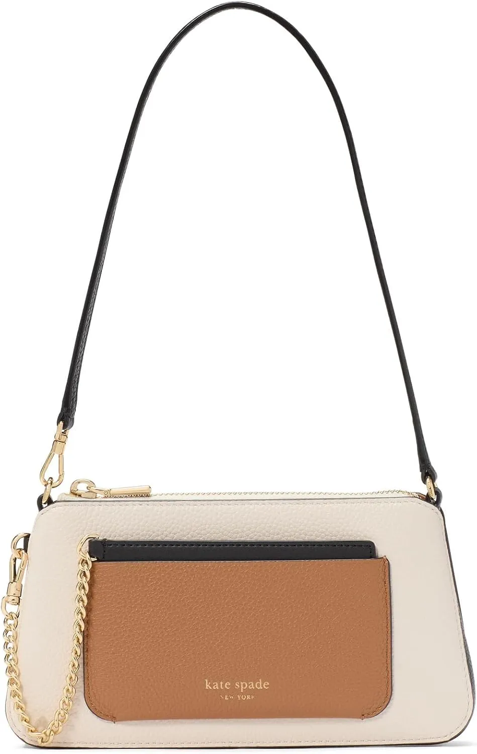 kate spade new york AVA Colorblocked Pebbled Leather 2 in 1 pochette, Parchment Multi