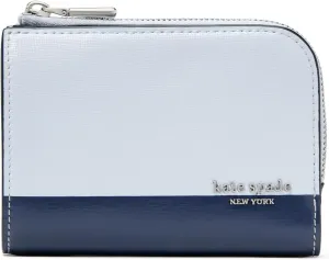 kate spade new york Devin Colorblocked Saffiano Leather Small Compact Wallet, Pale Sapphirine Multi