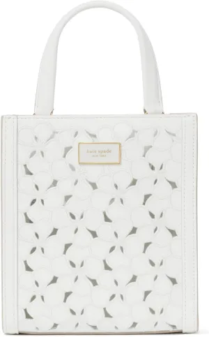 kate spade new york Manhattan Eyelet Leather Mini Tote, True White