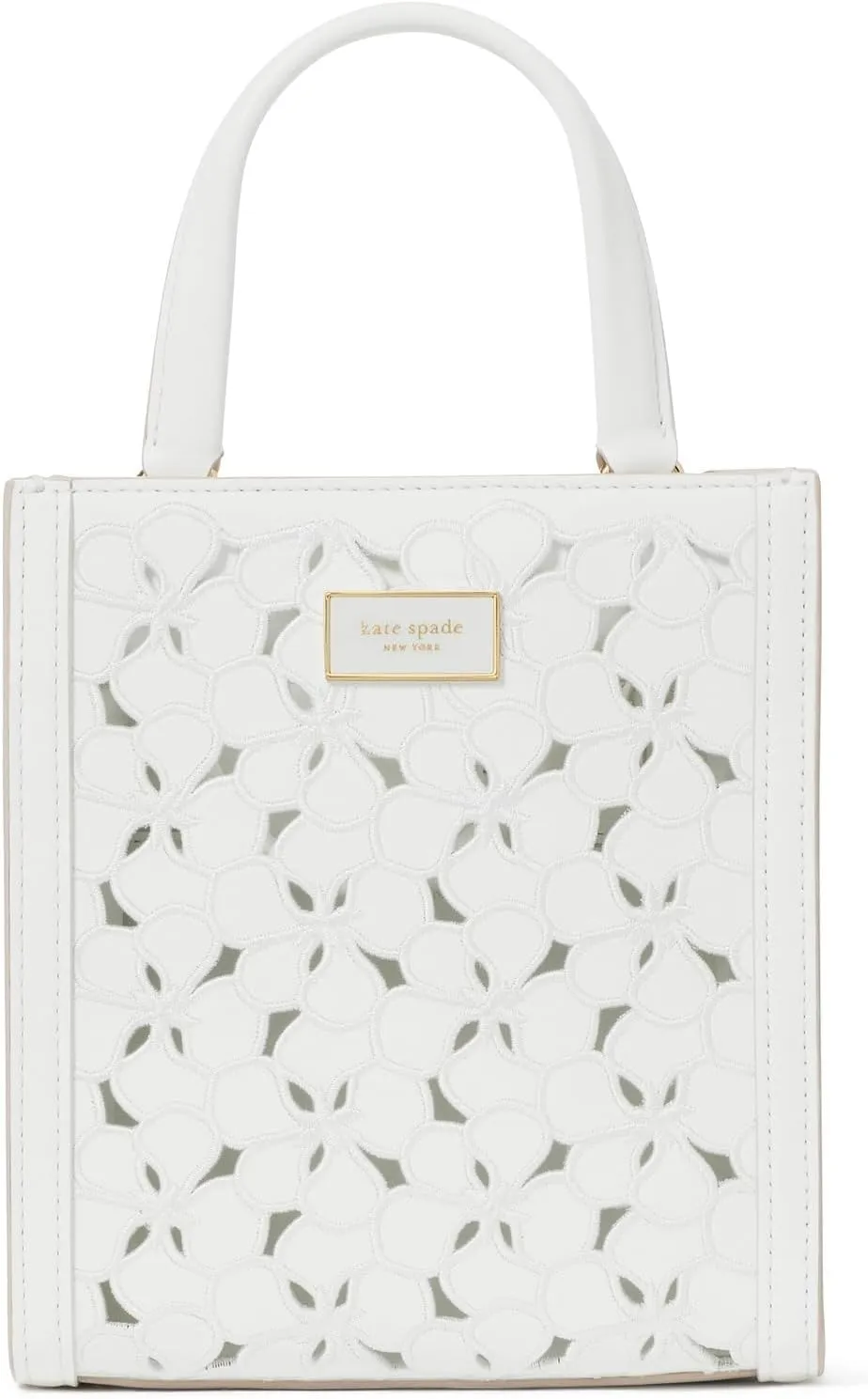 kate spade new york Manhattan Eyelet Leather Mini Tote, True White