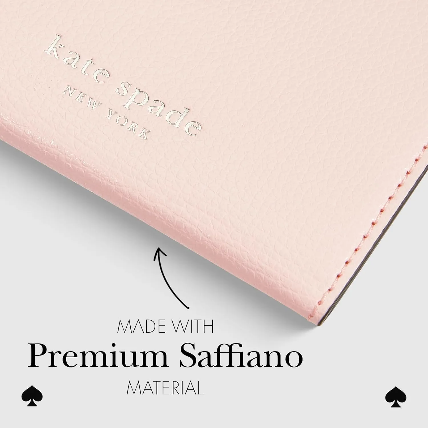 kate spade new york Morgan Magnetic Phone Wallet/Card Holder - Compatible with MagSafe Phones and Cases - Chalk Pink