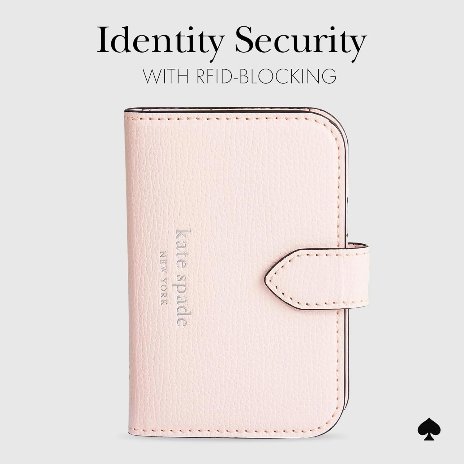 kate spade new york Morgan Magnetic Phone Wallet/Card Holder - Compatible with MagSafe Phones and Cases - Chalk Pink