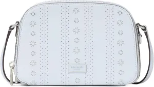 kate spade new york Serena Pointelle CROSSGRAIN Leather Double Zip Dome Crossbody, Taro Milk