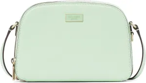 kate spade new york Serena Saffiano Leather Double Zip Dome Crossbody, Pistachio Ice