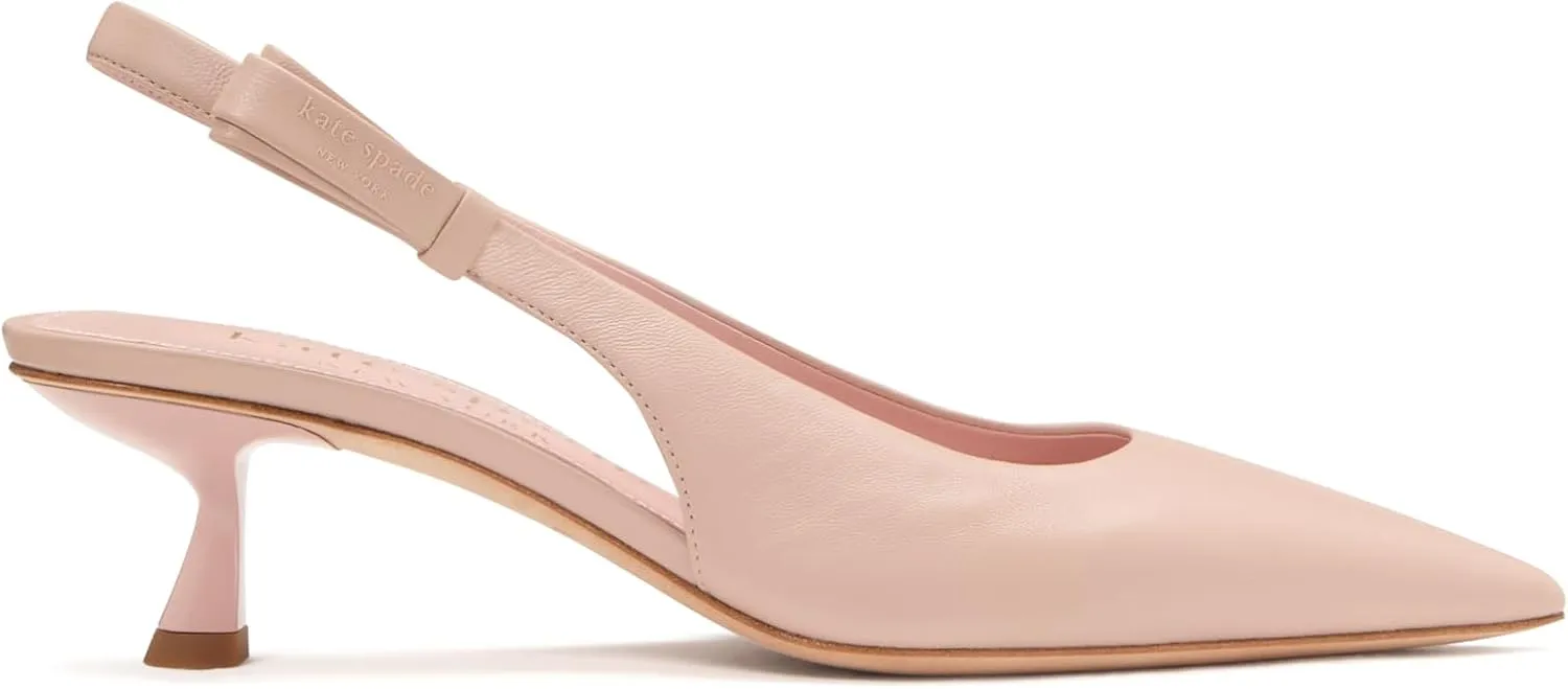 kate spade new york Women's Riley Slingback Smooth Leather Kitten Heel