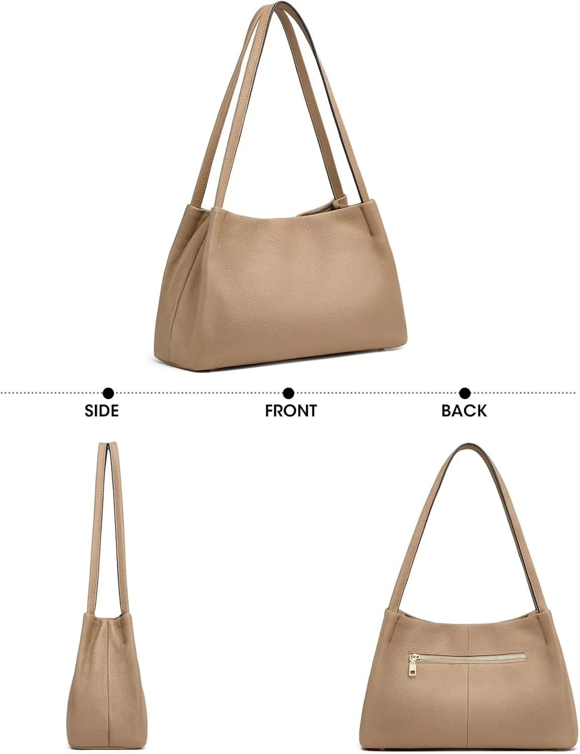 Kattee Leather Purses and Handbags for Women, Soft Genuine Leather Shoulder Hobo Bags with Top Magnetic Snap Closure