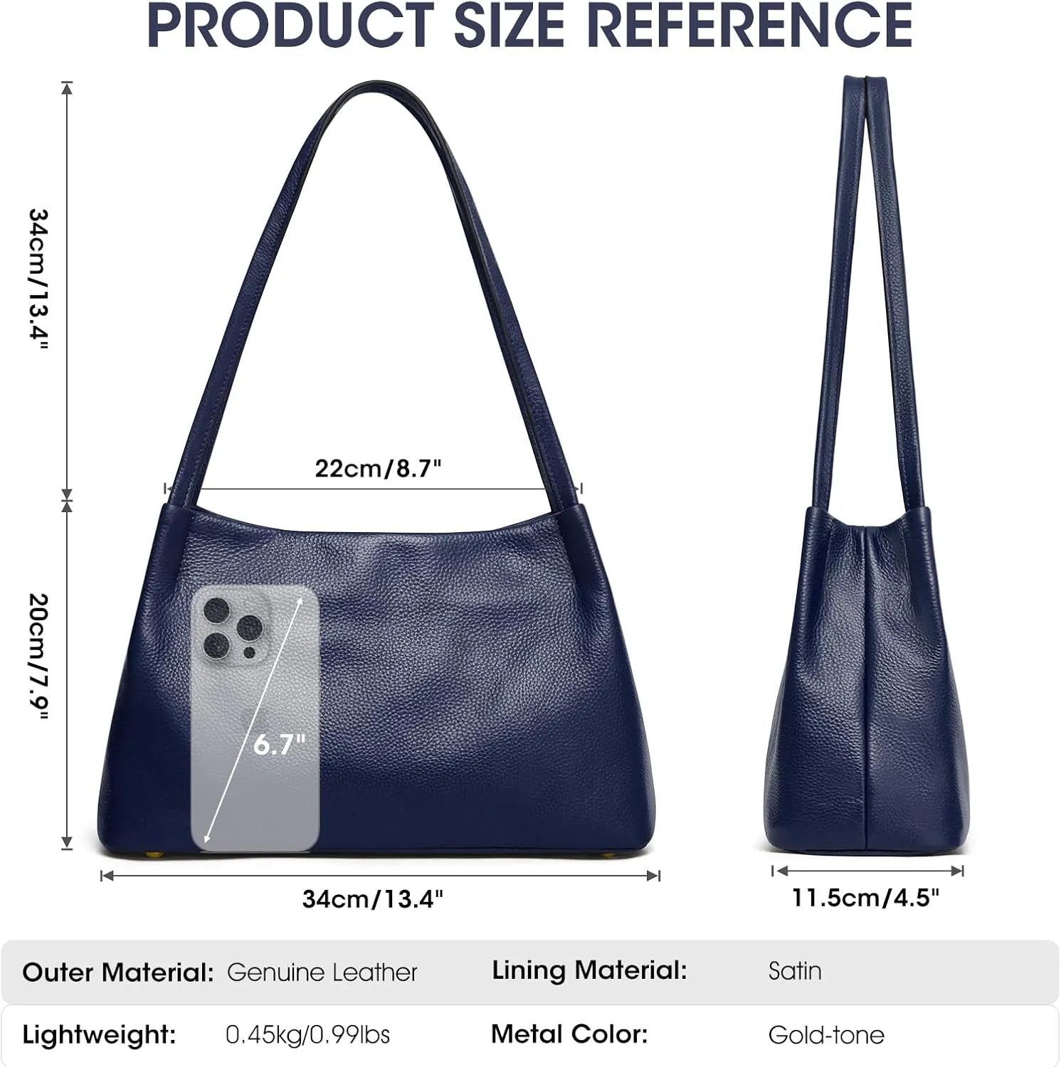 Kattee Leather Purses and Handbags for Women, Soft Genuine Leather Shoulder Hobo Bags with Top Magnetic Snap Closure