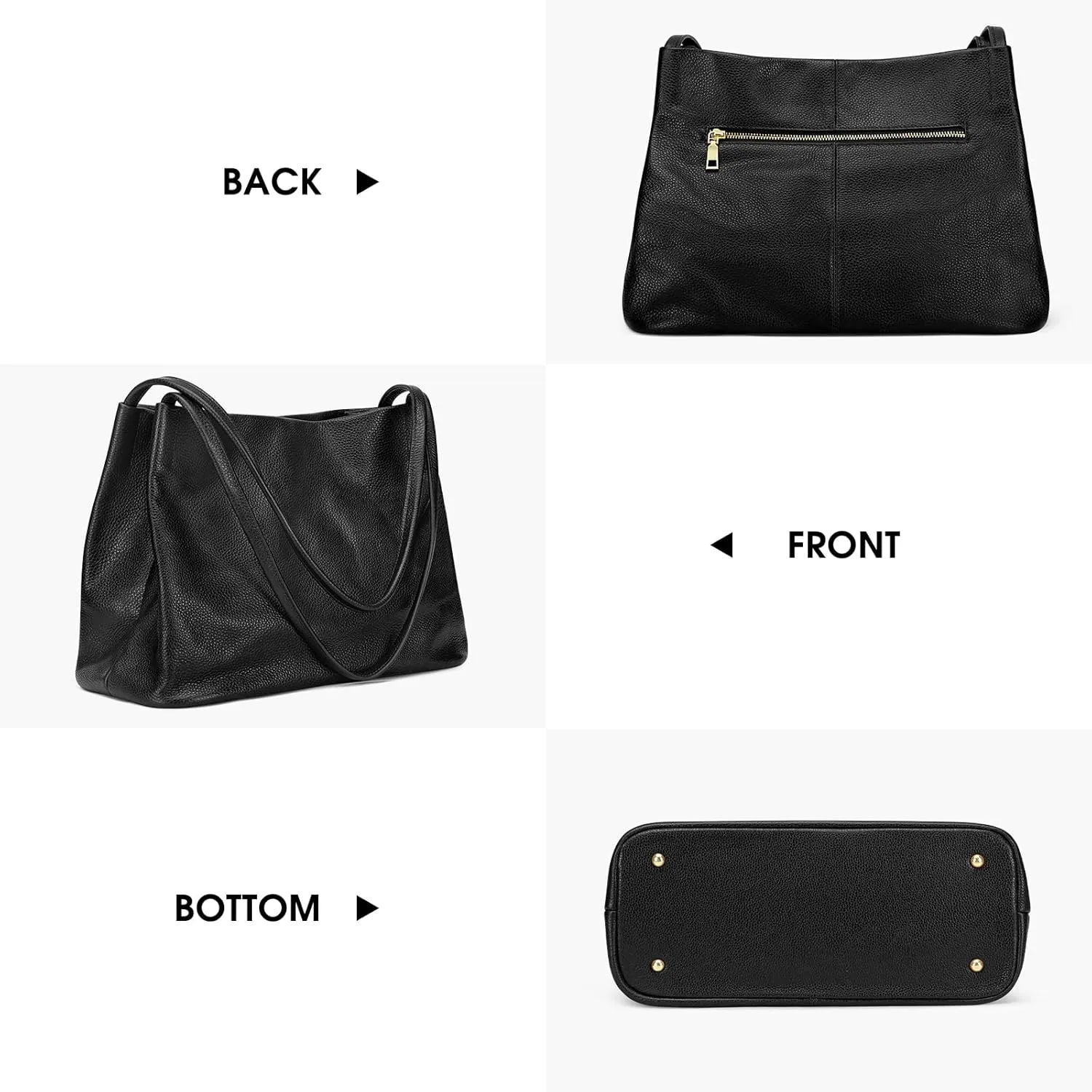 Kattee Leather Tote Bags for Women, Casual Shoulder Hobo Purses and Handbags, Top Magnetic Snap Closure